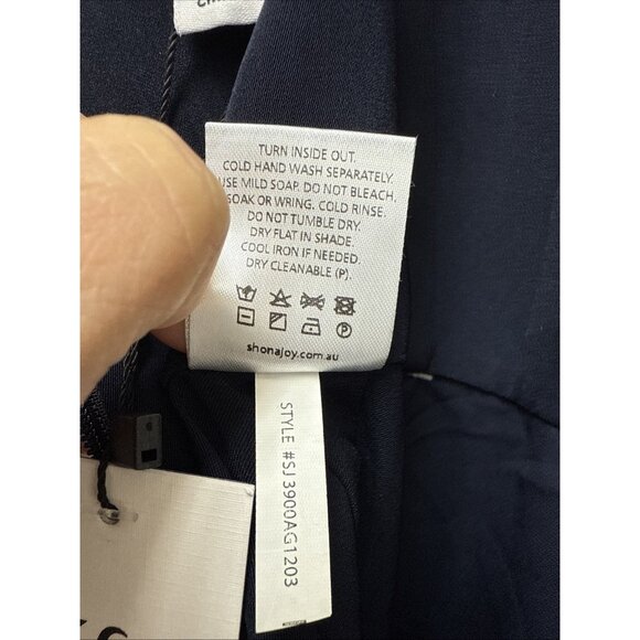 New Shona Joy Size US 4 Tulip Hem Midi Cocktail Slip Dress Sleeveless Navy Blue - Picture 11 of 11